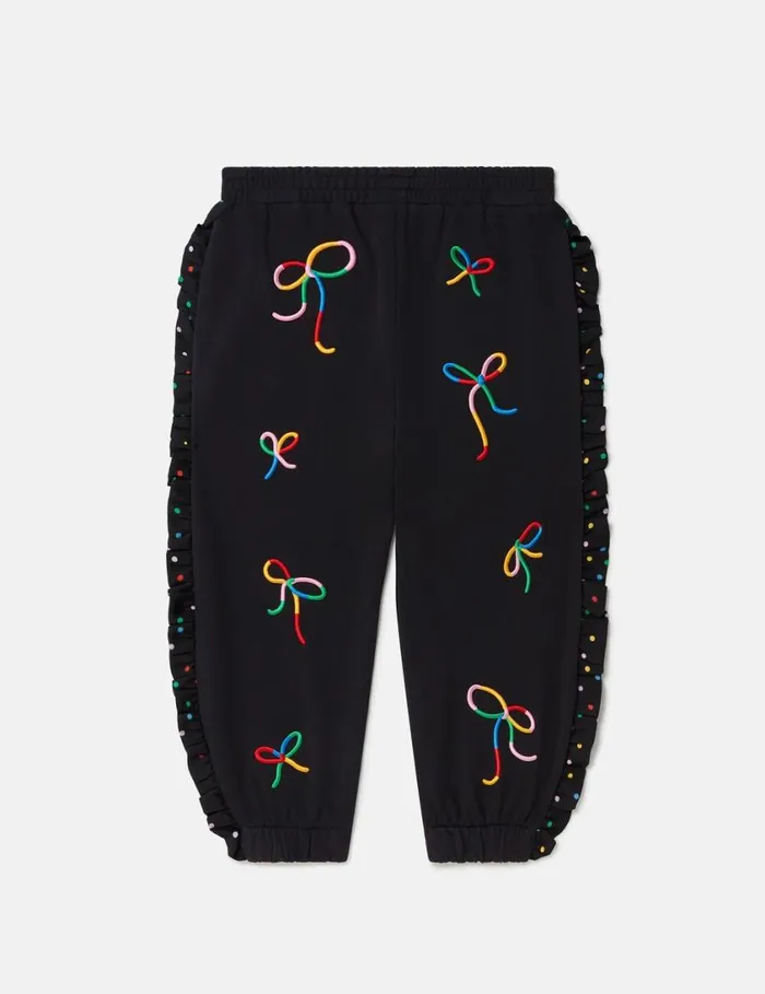 Kids Ribbon Print Frilled Joggers Multicolour Stella McCartney Pants and Shorts Kids Ribbon Print Frilled Joggers Multicolour Stella McCartney Pants and Shorts