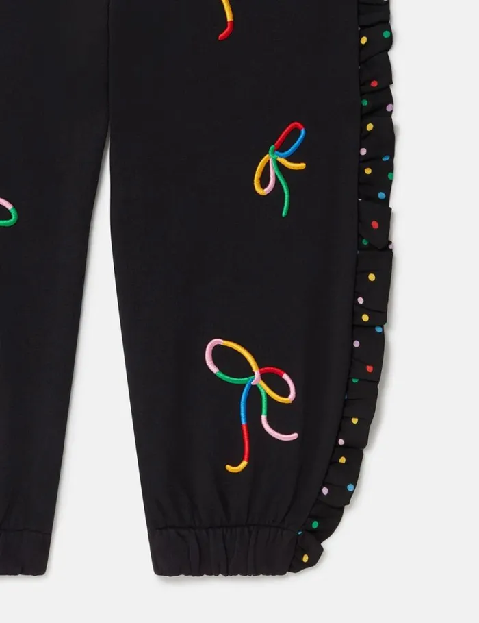 Kids Ribbon Print Frilled Joggers Multicolour Stella McCartney Pants and Shorts Kids Ribbon Print Frilled Joggers Multicolour Stella McCartney Pants and Shorts