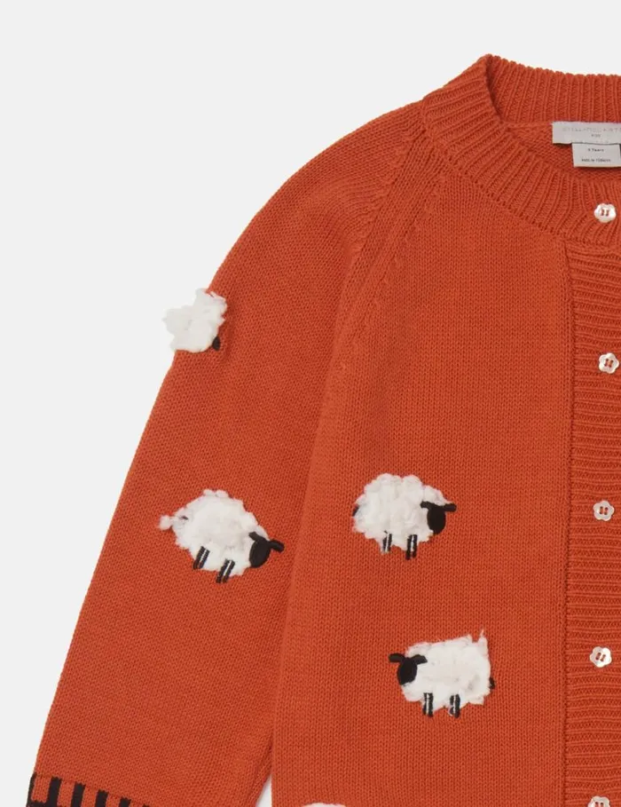 Kids Sheep Appliqu Cardigan Red Stella McCartney Sweaters and Cardigans Kids Sheep Appliqu Cardigan Red Stella McCartney Sweaters and Cardigans