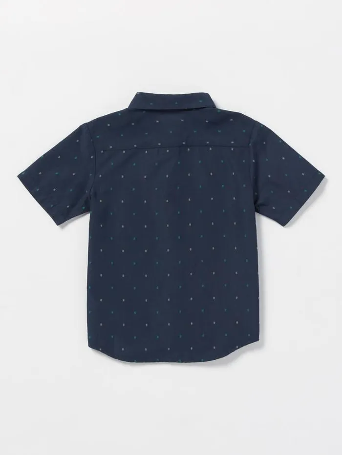 Kids Shirts and Flannels Volcom Little Boys Hone Stone Woven Short Sleeve Shirt 8211 Navy