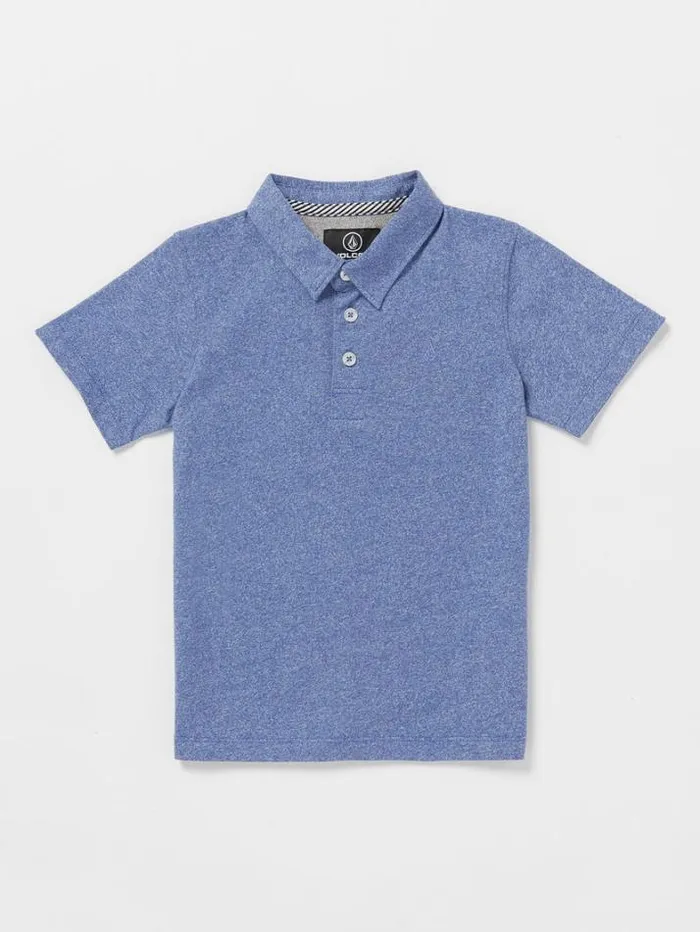 Kids Shirts and Flannels Volcom Little Boys Wowzer Polo Short Sleeve Shirt 8211 Denim