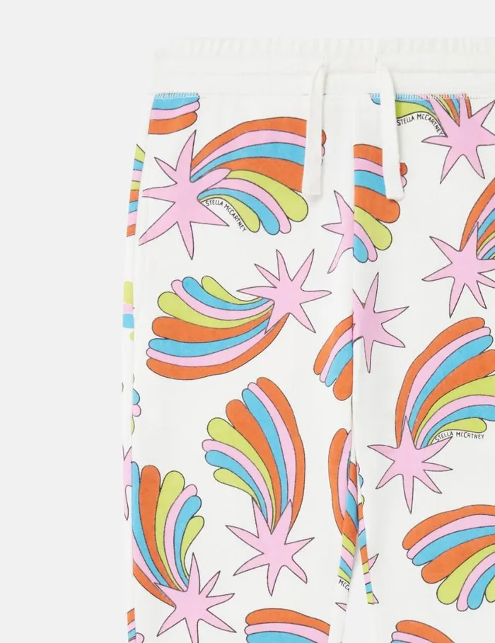 Kids Shooting Stars Graphic Sweatpants Ivory Multi Stella McCartney Pants and Shorts Kids Shooting Stars Graphic Sweatpants Ivory Multi Stella McCartney Pants and Shorts