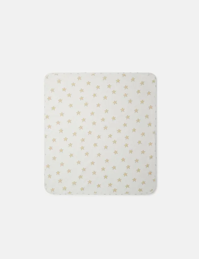 Kids Smiling Stella Star Print Reverisble Blanket Ivoryyellow Stella McCartney Newborn 0 8211 24 Months