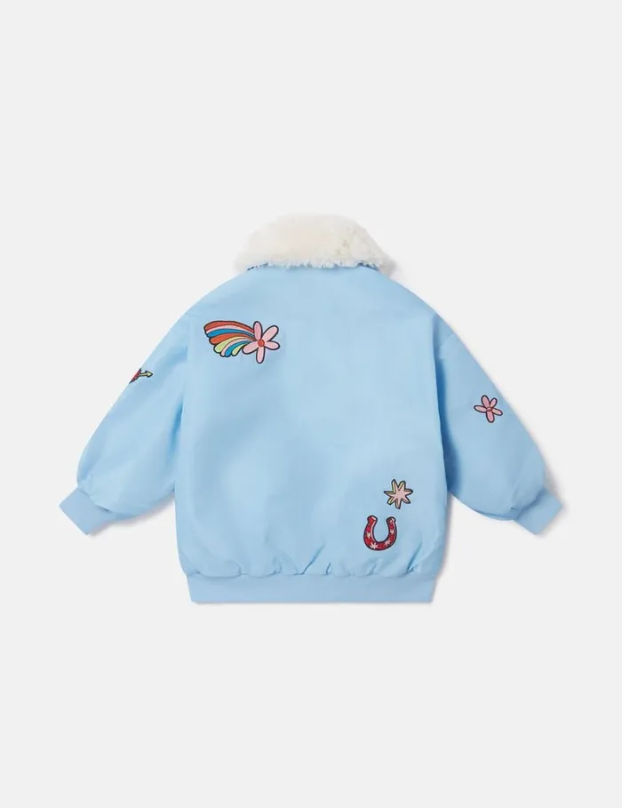 Kids Stella Graphic Bomber Jacket Lavender Stella McCartney Outerwear