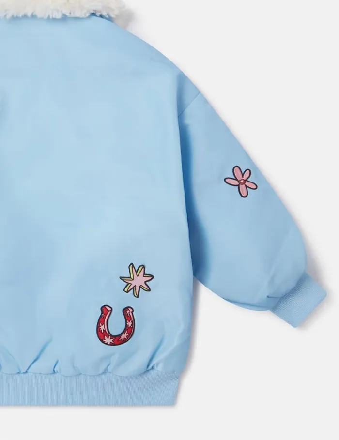 Kids Stella Graphic Bomber Jacket Lavender Stella McCartney Outerwear