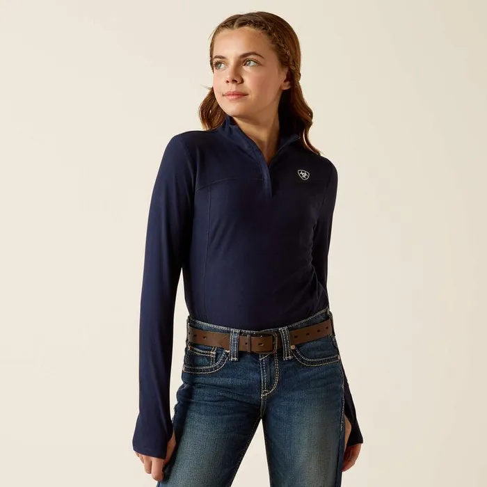 Kids TShirts and Polos Ariat Lowell 30 14 Zip Baselayer Navy