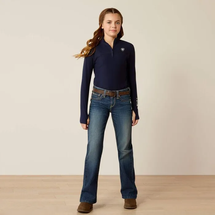 Kids TShirts and Polos Ariat Lowell 30 14 Zip Baselayer Navy