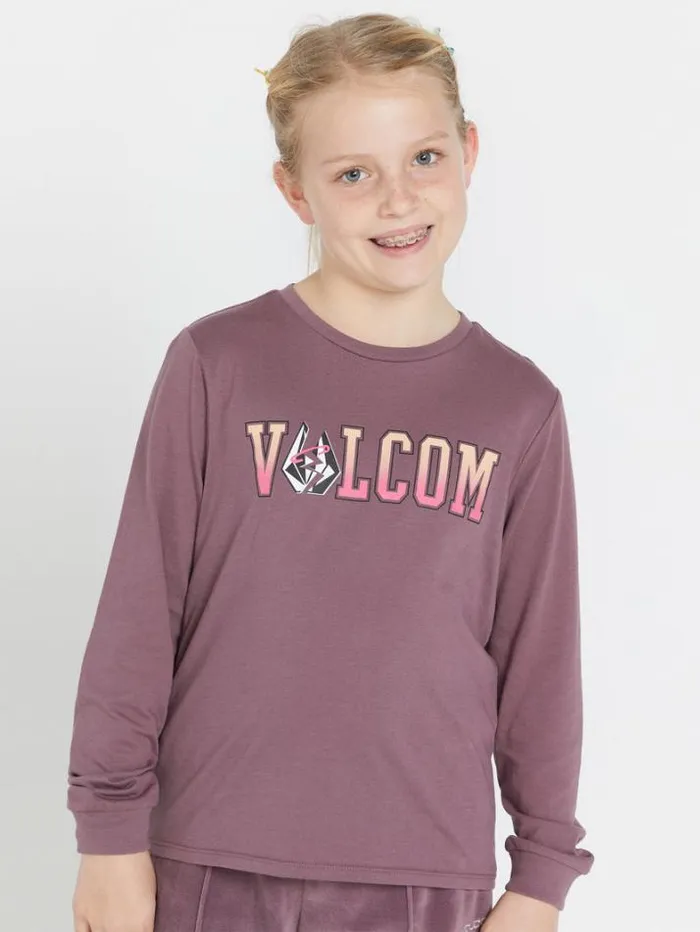 Kids TShirts and Tanks Volcom Girls Made From Stoke Long Sleeve Shirt 8211 Acai
