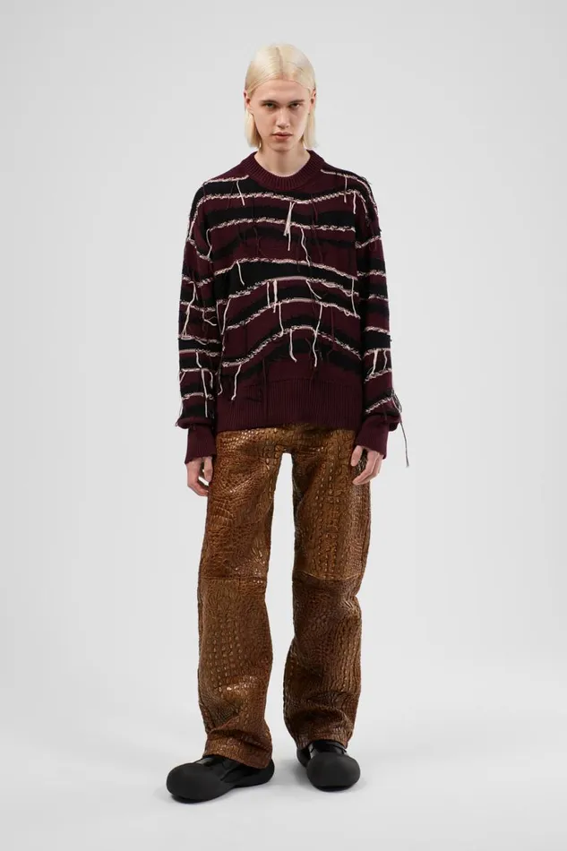 Knit Women Camper Melange Knit Sweater Brown Organic Cotton Knit Sweater