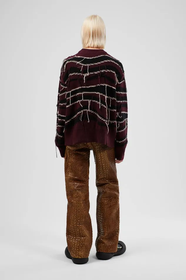 Knit Women Camper Melange Knit Sweater Brown Organic Cotton Knit Sweater