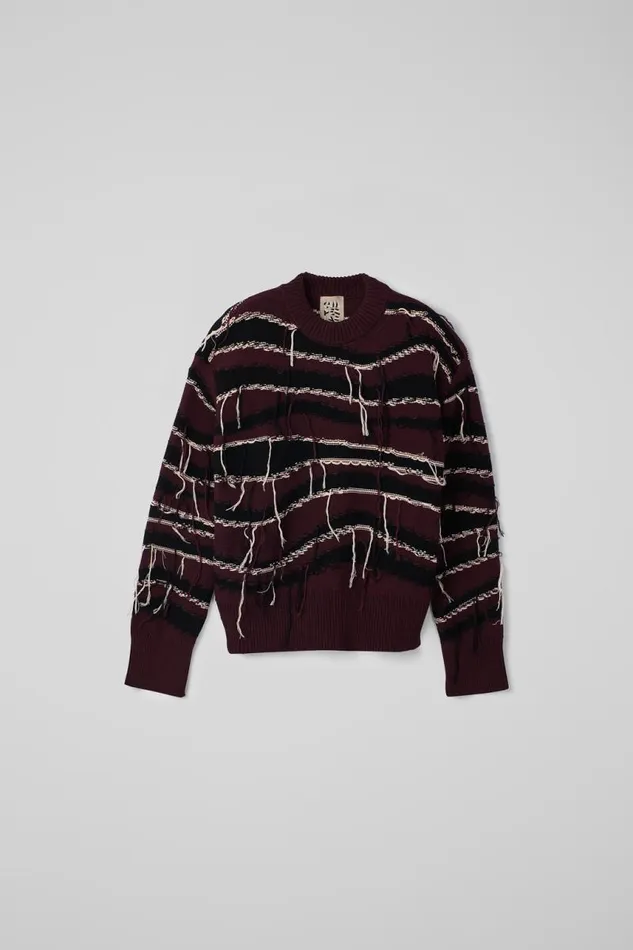 Knit Women Camper Melange Knit Sweater Brown Organic Cotton Knit Sweater