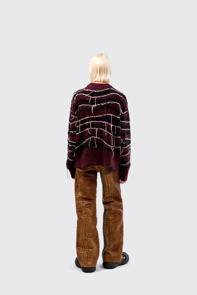 Knit Women Camper Melange Knit Sweater Brown Organic Cotton Knit Sweater