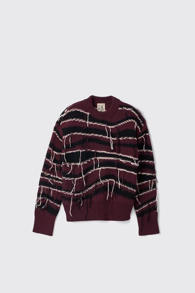 Knit Women Camper Melange Knit Sweater Brown Organic Cotton Knit Sweater