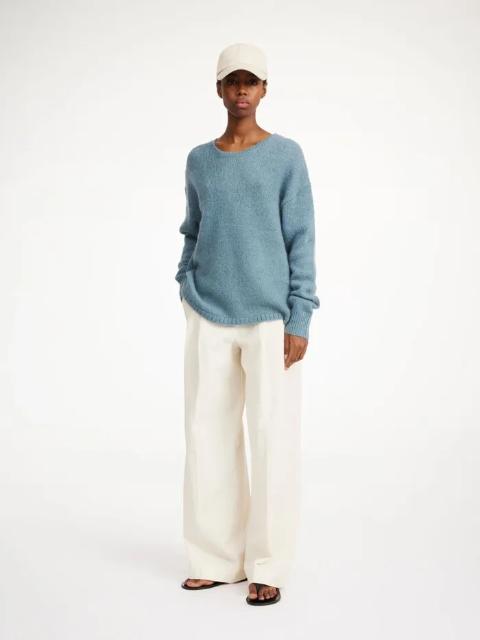 Knitwear Women By Malene Birger Briella Mohairblend Sweater Cool Water
