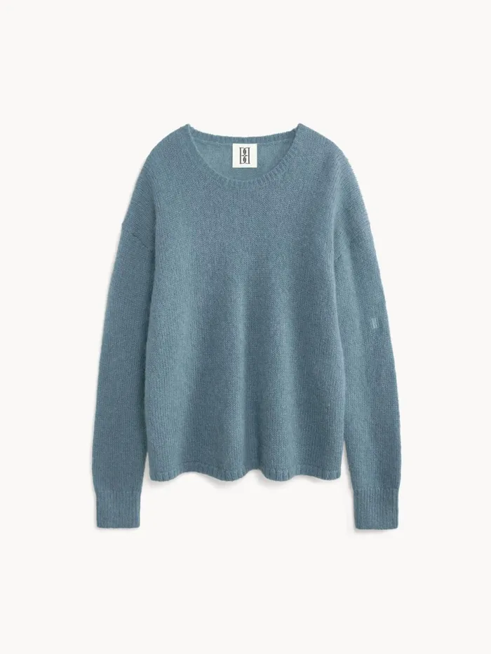 Knitwear Women By Malene Birger Briella Mohairblend Sweater Cool Water Knitwear Women By Malene Birger Briella Mohairblend Sweater Cool Water
