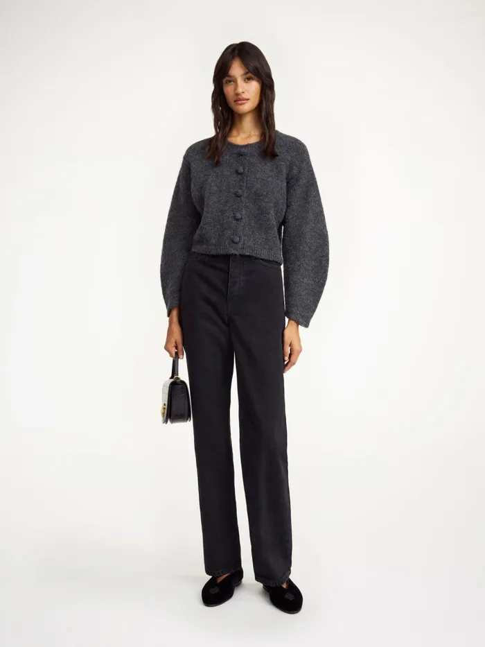 Knitwear Women By Malene Birger Zharea Woolblend Cardigan Grey Melange