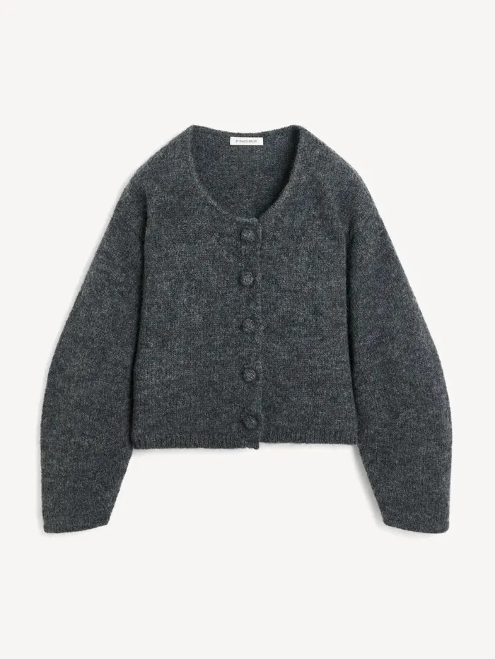 Knitwear Women By Malene Birger Zharea Woolblend Cardigan Grey Melange