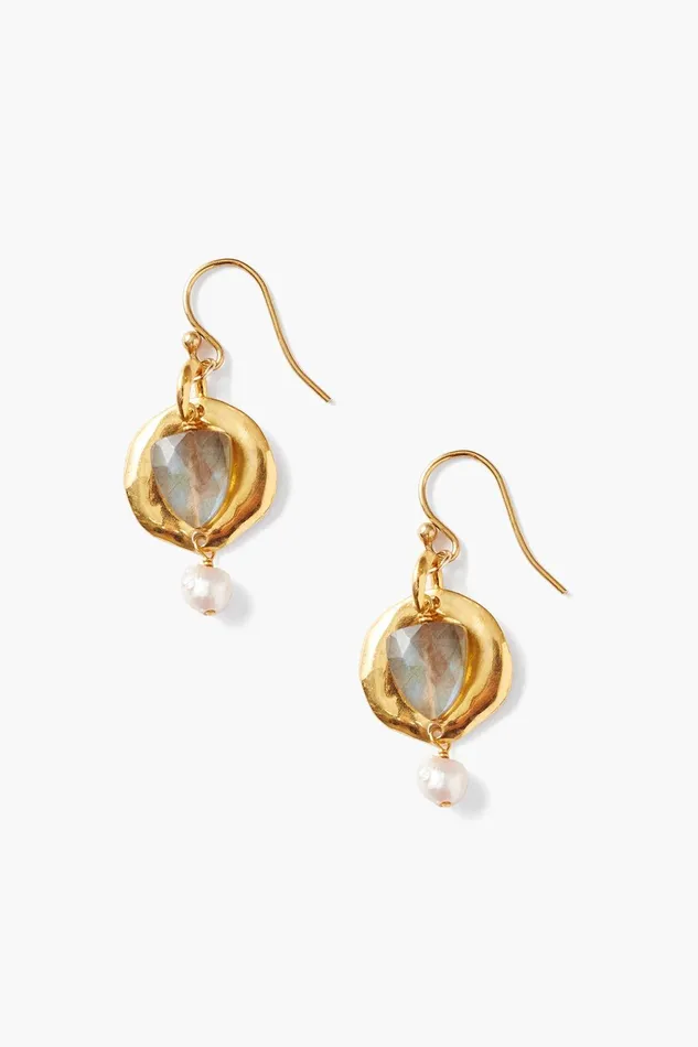 Labradorite and Pearl Ostra Earrings Women Chan Luu Earrings