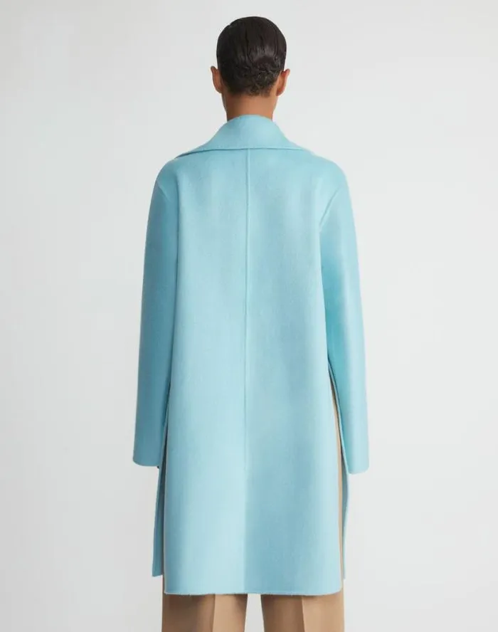 Lafayette 148 New York Brushed Cashmere Double Face Oversized Coat Sea Grass Ready To Wear Jackets and Blazers