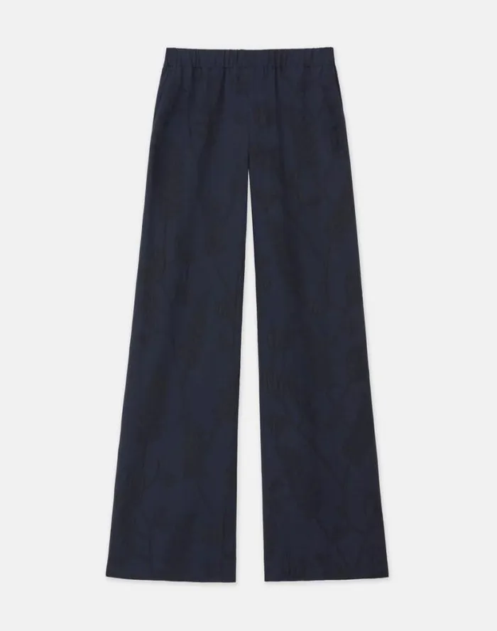 Lafayette 148 New York Flora Bloom Cloqu Jacquard Viscose Riverside Pant Navy Ready To Wear Pants and Shorts Lafayette 148 New York Flora Bloom Cloqu Jacquard Viscose Riverside Pant Navy Ready To Wear Pants and Shorts