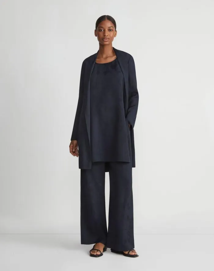 Lafayette 148 New York Flora Bloom Cloqu Jacquard Viscose Shawl Collar Jacket Navy Ready To Wear Jackets and Blazers