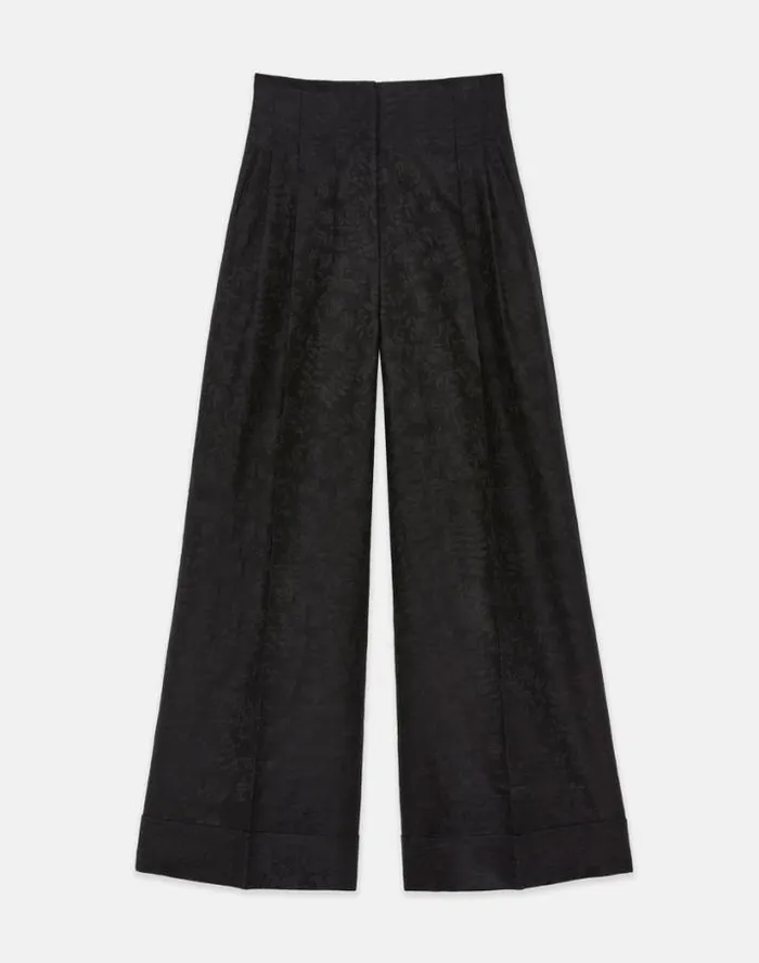 Lafayette 148 New York Flora Bloom Jacquard WoolSilk Jagger Pant Black Ready To Wear Pants and Shorts Lafayette 148 New York Flora Bloom Jacquard WoolSilk Jagger Pant Black Ready To Wear Pants and Shorts