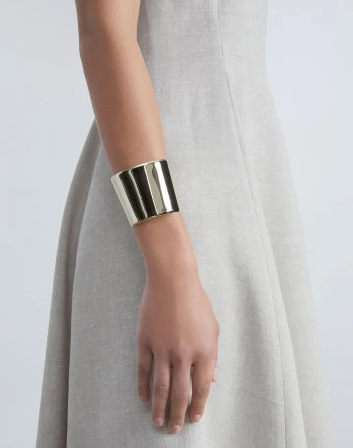 Lafayette 148 New York Lune Brass Cuff Bracelet Pale Gold Accessories Jewelry