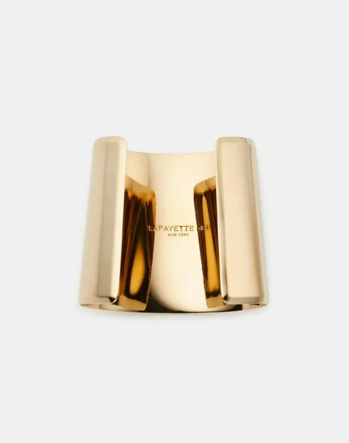 Lafayette 148 New York Lune Brass Cuff Bracelet Pale Gold Accessories Jewelry