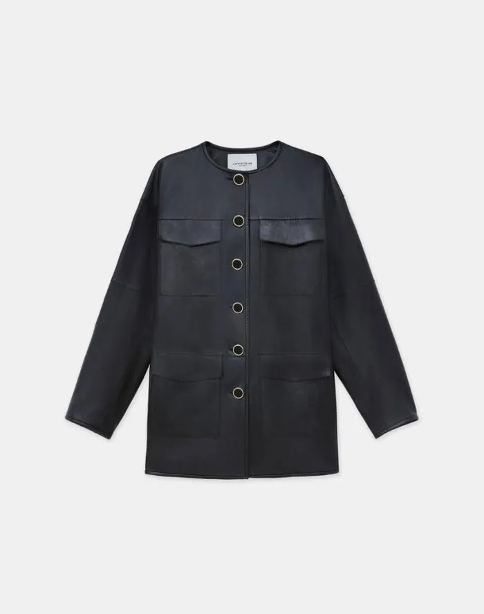Lafayette 148 New York Nappa Leather Quilted Coat Black Ready To Wear Leathers and Suedes Lafayette 148 New York Nappa Leather Quilted Coat Black Ready To Wear Leathers and Suedes