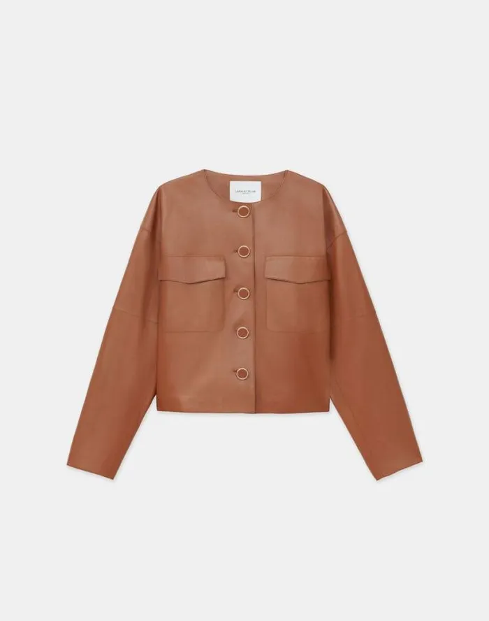 Lafayette 148 New York Nappa Leather Quilted Jacket Copper Ready To Wear Leathers and Suedes Lafayette 148 New York Nappa Leather Quilted Jacket Copper Ready To Wear Leathers and Suedes