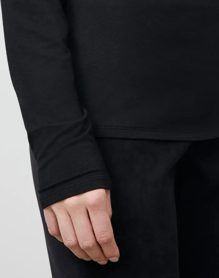 Lafayette 148 New York Nouveau Jersey Turtleneck Black Ready To Wear Tops and Tees