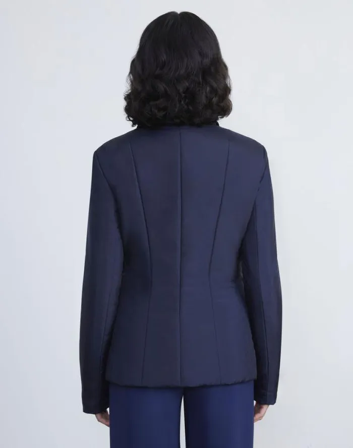 Lafayette 148 New York Recycled Poly Quilted Tailored Chore Jacket Ink Ready To Wear Jackets and Blazers
