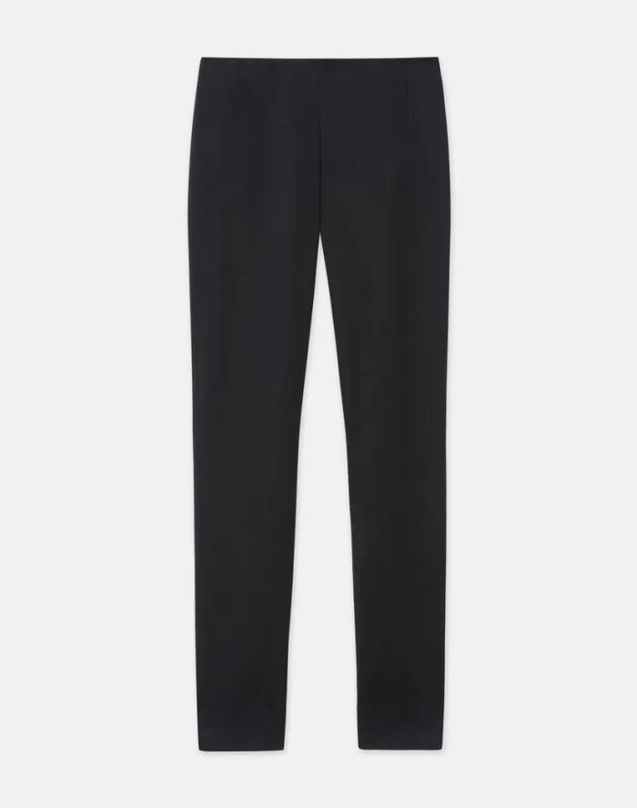 Lafayette 148 New York Sateen Stanton Pant Black Ready To Wear Pants and Shorts