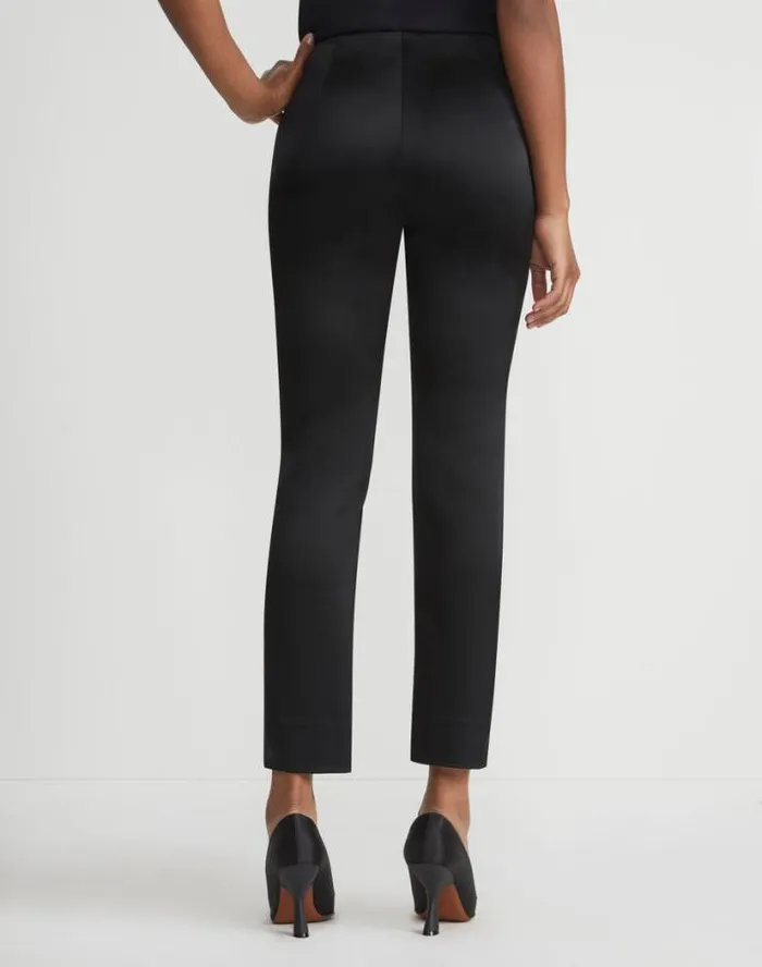 Lafayette 148 New York Sateen Stanton Pant Black Ready To Wear Pants and Shorts