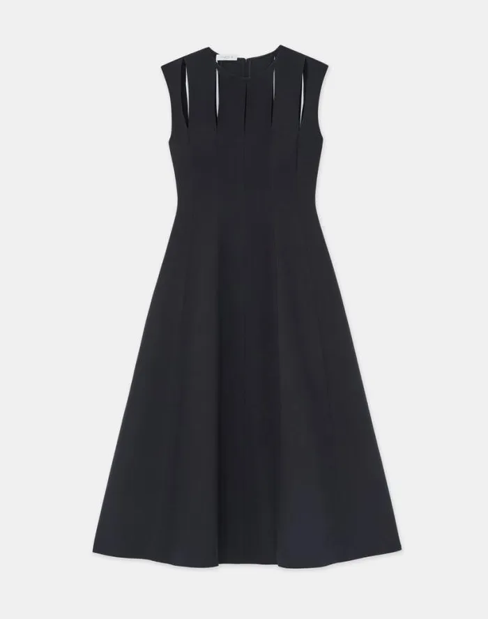 Lafayette 148 New York WoolSilk Crepe Cutout Dress Black Ready To Wear Dresses
