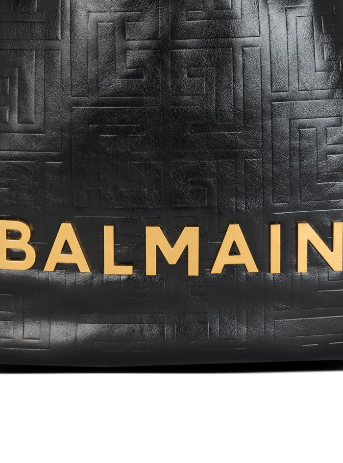 Large 1945 Soft Hobo Bag In Crinkled Calfskin Black Women Balmain Shoulder Bags
