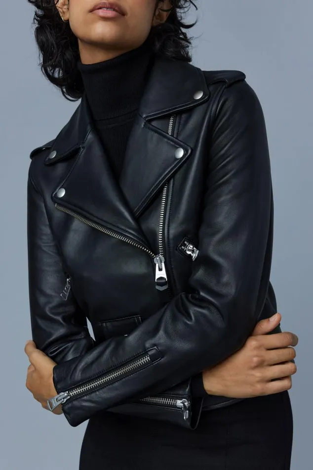 Leather Jackets Women Mackage BAYA R Leather Biker Jacket Black Leather Jackets Women Mackage BAYA R Leather Biker Jacket Black