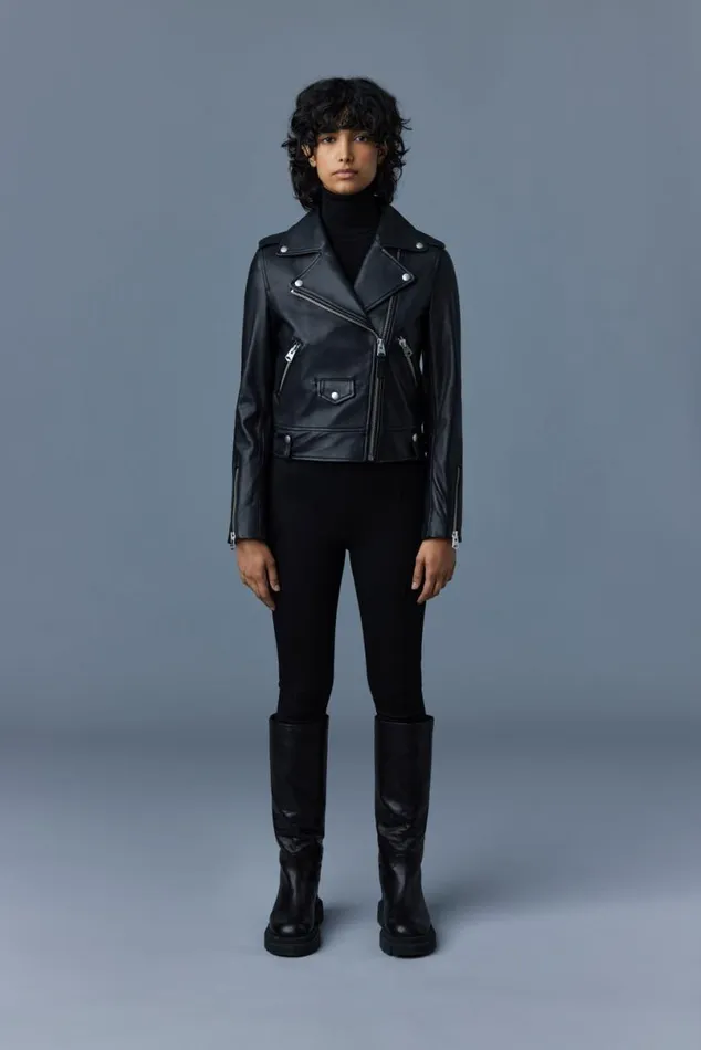 Leather Jackets Women Mackage BAYA R Leather Biker Jacket Black Leather Jackets Women Mackage BAYA R Leather Biker Jacket Black