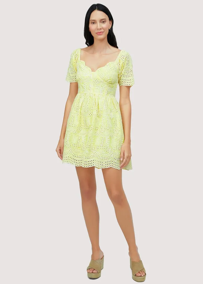 Lemon Drop Mini Dress Yellow Women Lost Wander Dresses