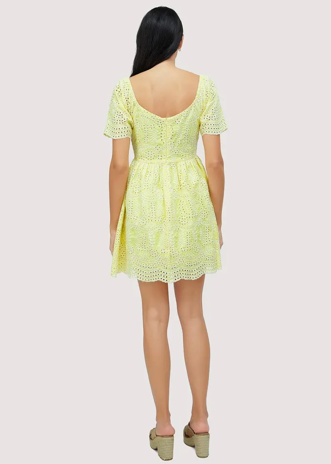 Lemon Drop Mini Dress Yellow Women Lost Wander Dresses