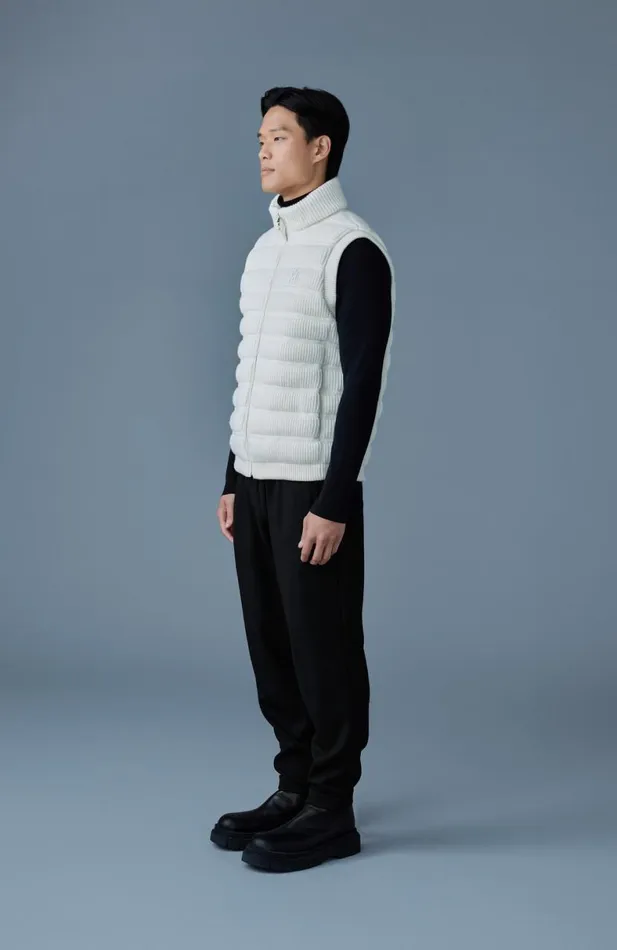 Light Down Jackets Men Mackage ALAN Cashmere Light Down Vest Carbon Mix
