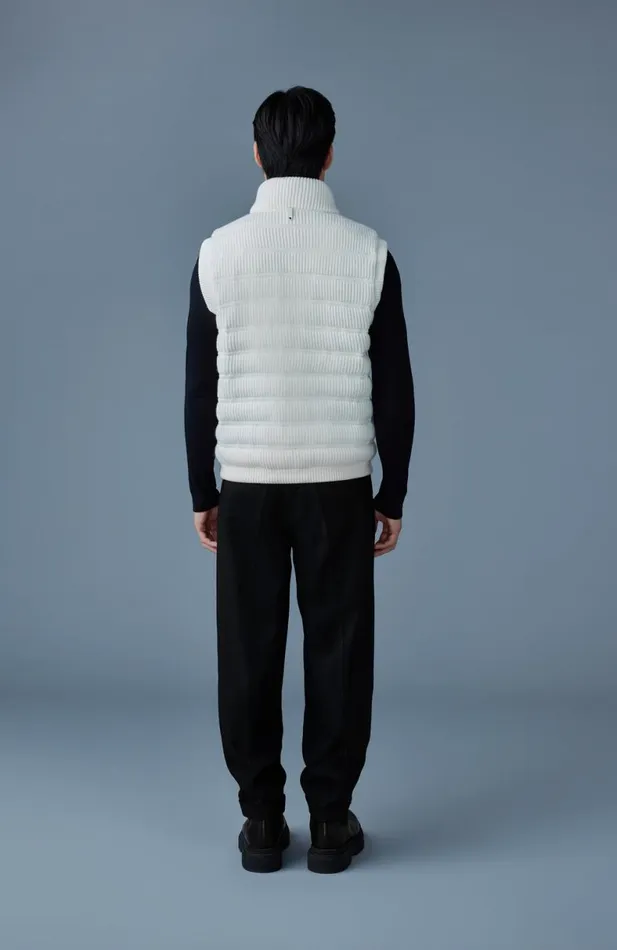 Light Down Jackets Men Mackage ALAN Cashmere Light Down Vest Carbon Mix