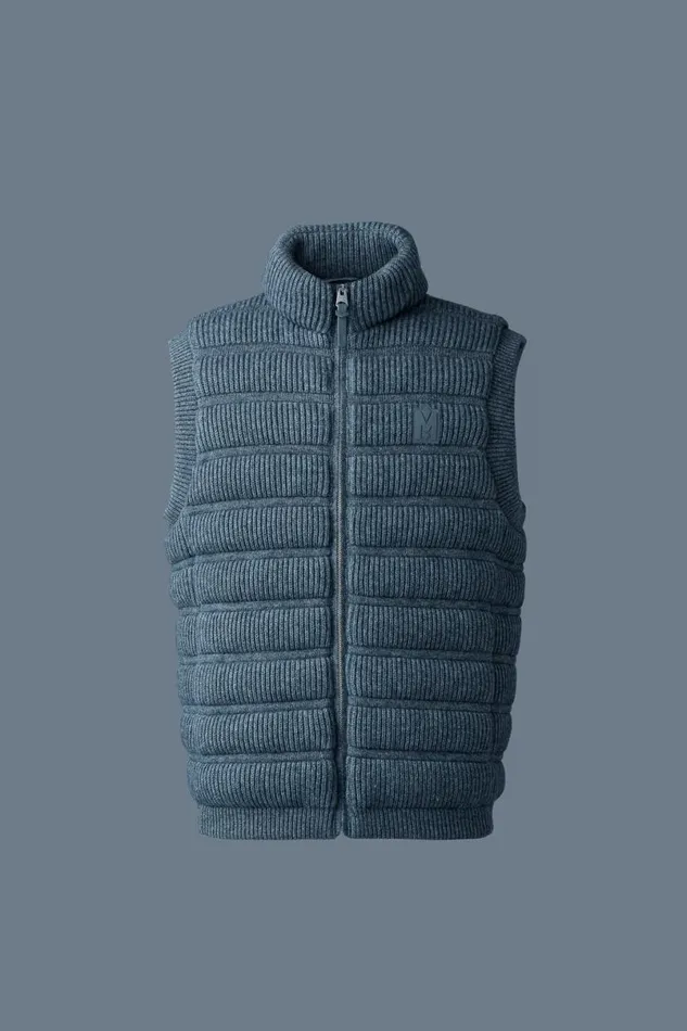 Light Down Jackets Men Mackage ALAN Cashmere Light Down Vest Carbon Mix