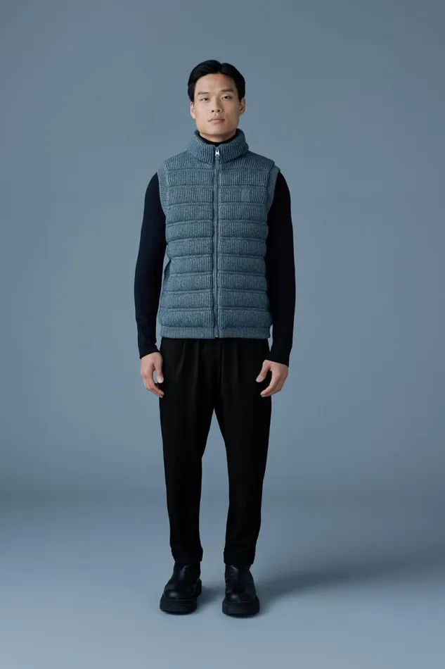 Light Down Jackets Men Mackage ALAN Cashmere Light Down Vest Carbon Mix