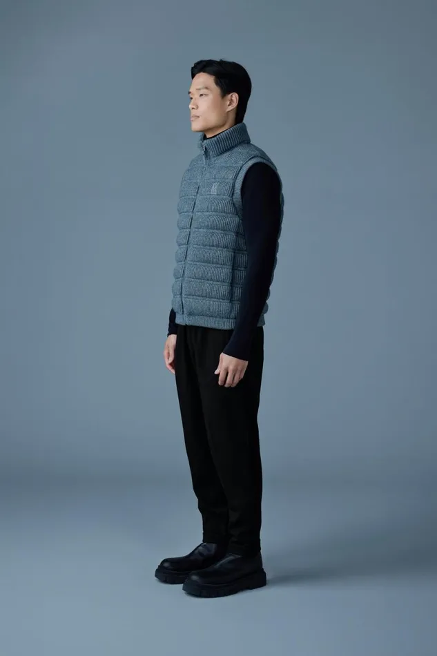 Light Down Jackets Men Mackage ALAN Cashmere Light Down Vest Carbon Mix