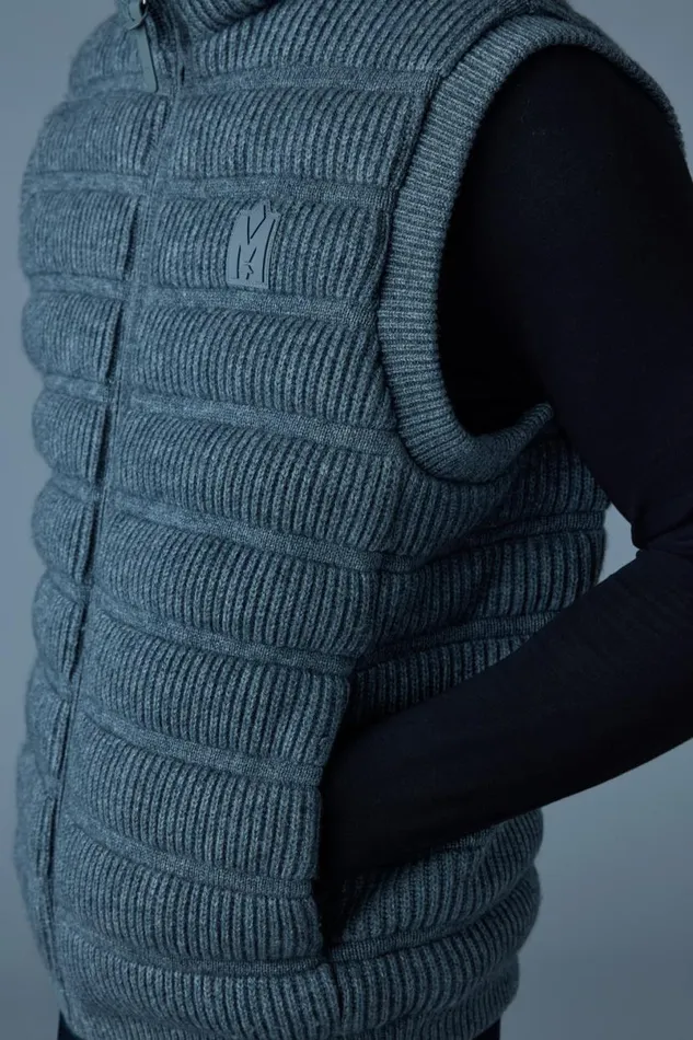 Light Down Jackets Men Mackage ALAN Cashmere Light Down Vest Carbon Mix