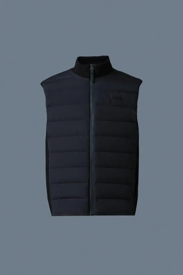 Light Down Jackets Men Mackage JACOB Rib Knit Light Down Vest Black