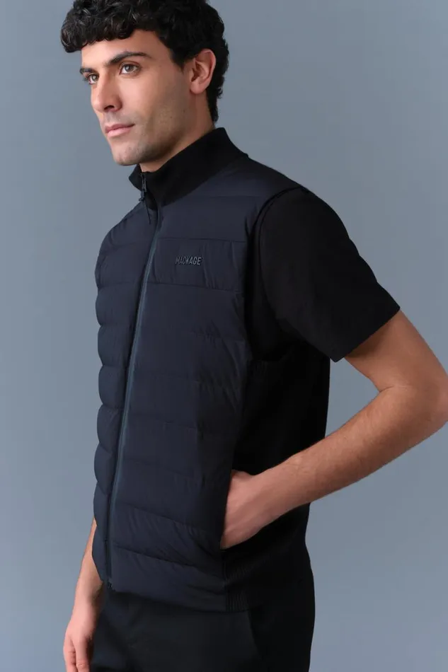Light Down Jackets Men Mackage JACOB Rib Knit Light Down Vest Black Light Down Jackets Men Mackage JACOB Rib Knit Light Down Vest Black