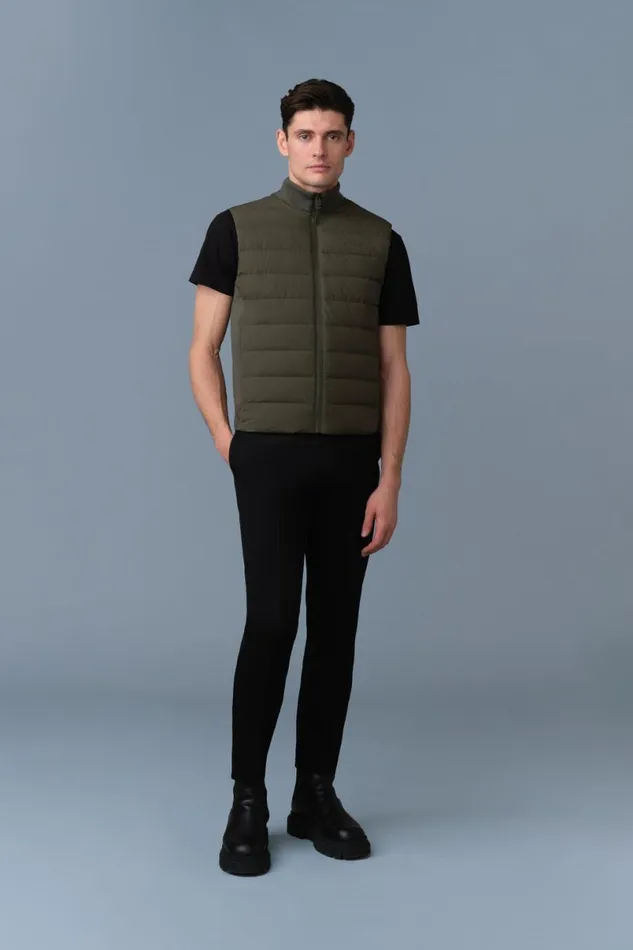 Light Down Jackets Men Mackage JACOB Rib Knit Light Down Vest Black Light Down Jackets Men Mackage JACOB Rib Knit Light Down Vest Black