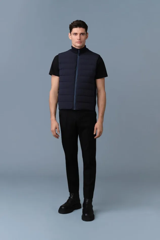 Light Down Jackets Men Mackage JACOB Rib Knit Light Down Vest Black Light Down Jackets Men Mackage JACOB Rib Knit Light Down Vest Black